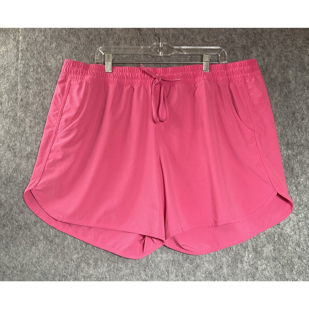 Columbia Shorts Womens Plus 2X Pink Pockets Elastic Waist Summer Casual 40x6